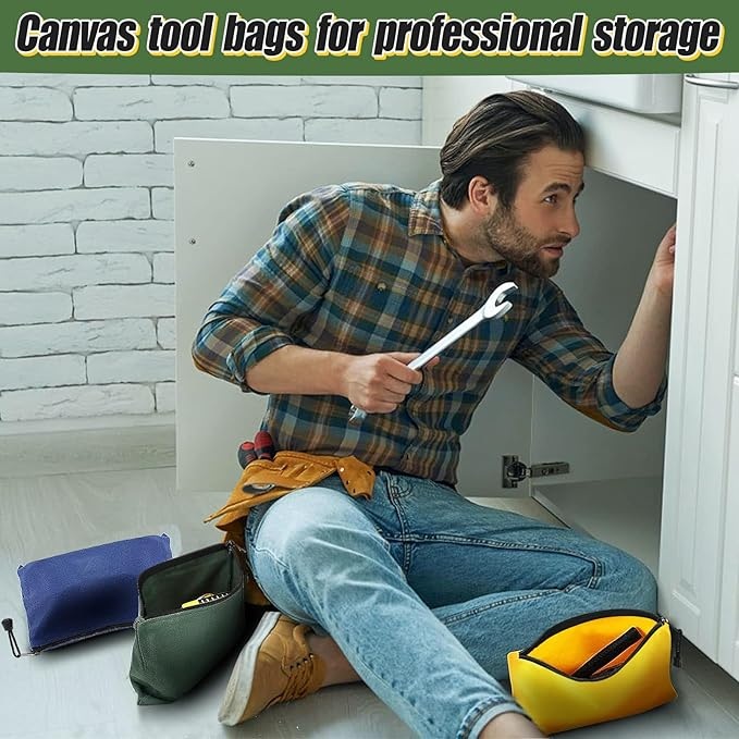 حقيبة أدوات قماشية متينة مكونة من 6 قطع بألوان عصرية مخصصة للكهرباء وإصلاح السيارات والبستنة وتصفيف الشعر ومستحضرات التجميل والقرطاسية والمزيد - UNEEDAL