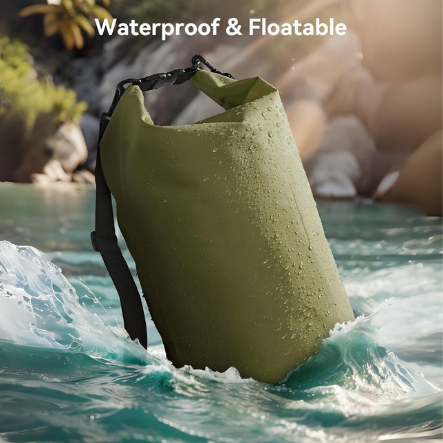 حقيبة محيطية جافة مقاومة للماء بحزام كتف مخصص بسعة 30 لترًا مزودة بصافرة للتجديف بالكاياك وركوب الأمواج والتجديف - UNEEDAL